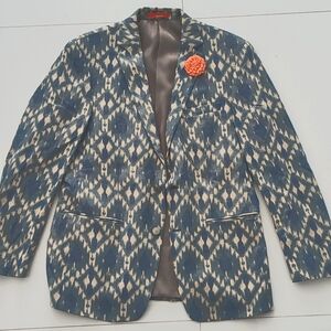 Tallia blue off white pattern jacket